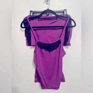 Cotton Pajama Set With Lace Detail